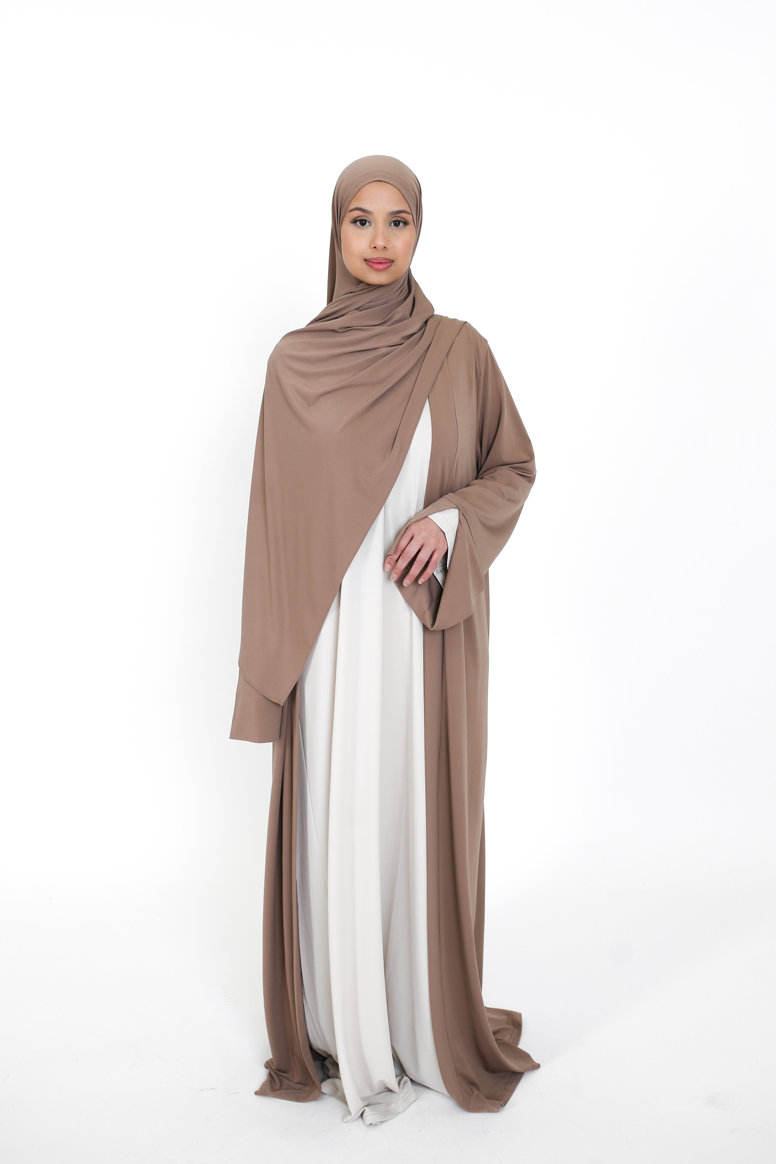 Open Abaya - Ash Brown
